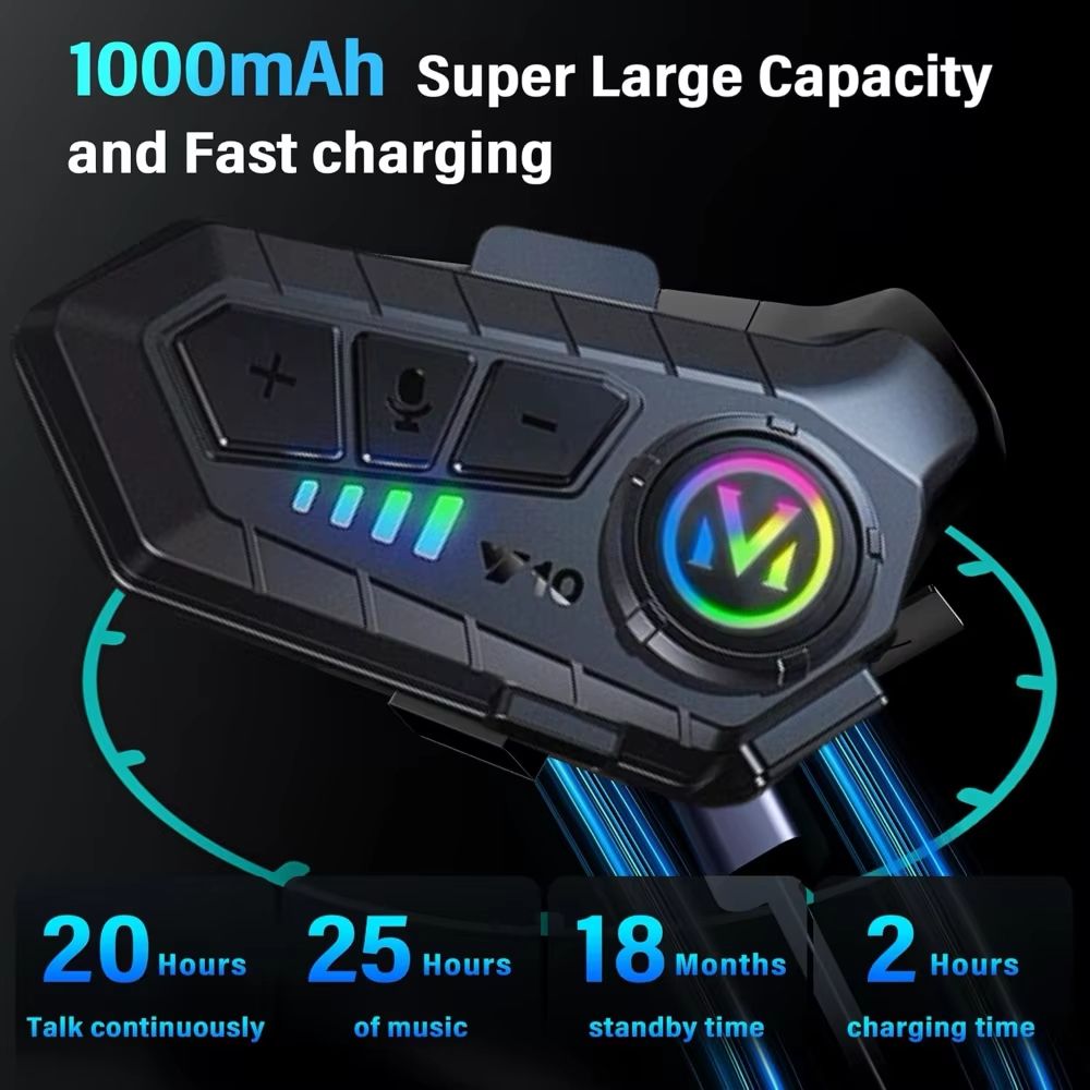 Bluetooth 5.3 Helmet Headset Wireless Hands-free Call Phone Kit Motorcycle Waterproof Earphone MP3 Music Player Speaker for Moto