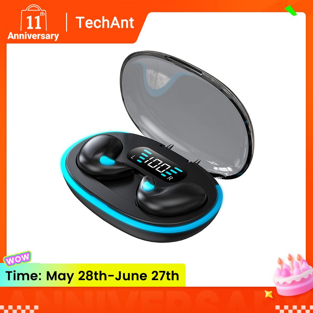 Mini Invisible Wireless Bluetooth Earphone Sleep-Friendly IPX5 Waterproof HIFI Music Earpods LED Power Display Long Battery Life Earbuds