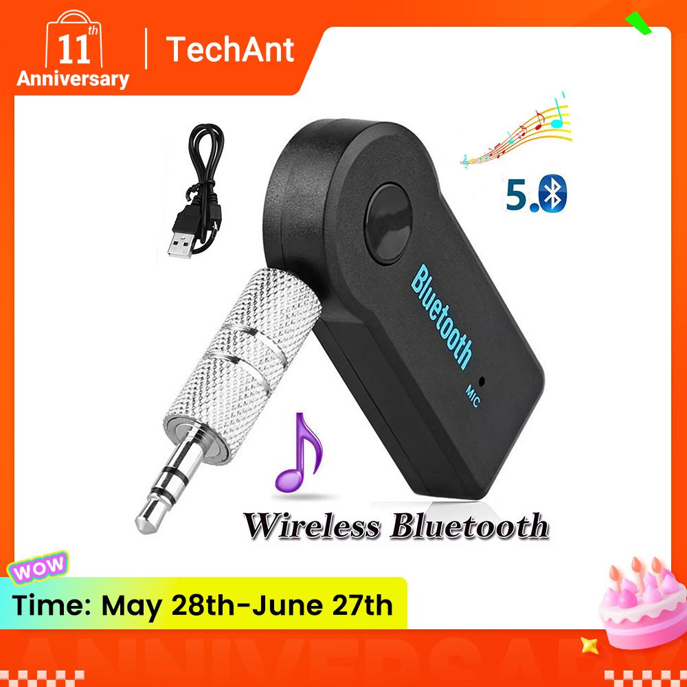 Bluetooth 5.0 2 in 1 Wireless Receiver Adapter 3.5mm Jack For Car Music Audio Aux A2dp Headphone Reciever Handsfree