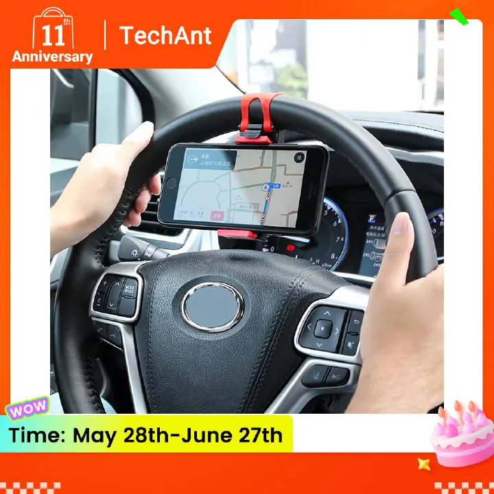 Universal Car Bracket Car Steering Wheel Phone Holder Clip Stand Elastic Buckle GPS Navigator Mount For Iphone Android