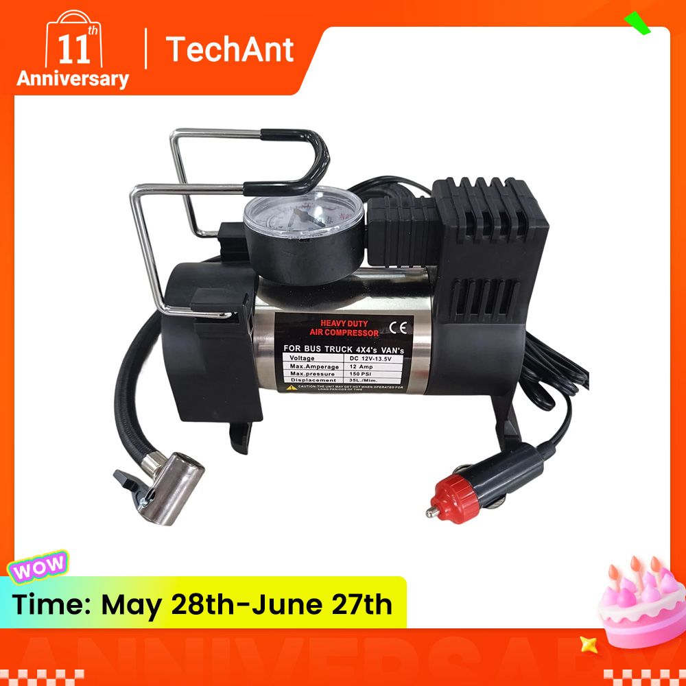 Heavy Duty Deluxe Portable Metal Air Compressor Car Tyre Inflator With Digital Pressure Gauge 12v150psi Car Tire Inflatable Pump