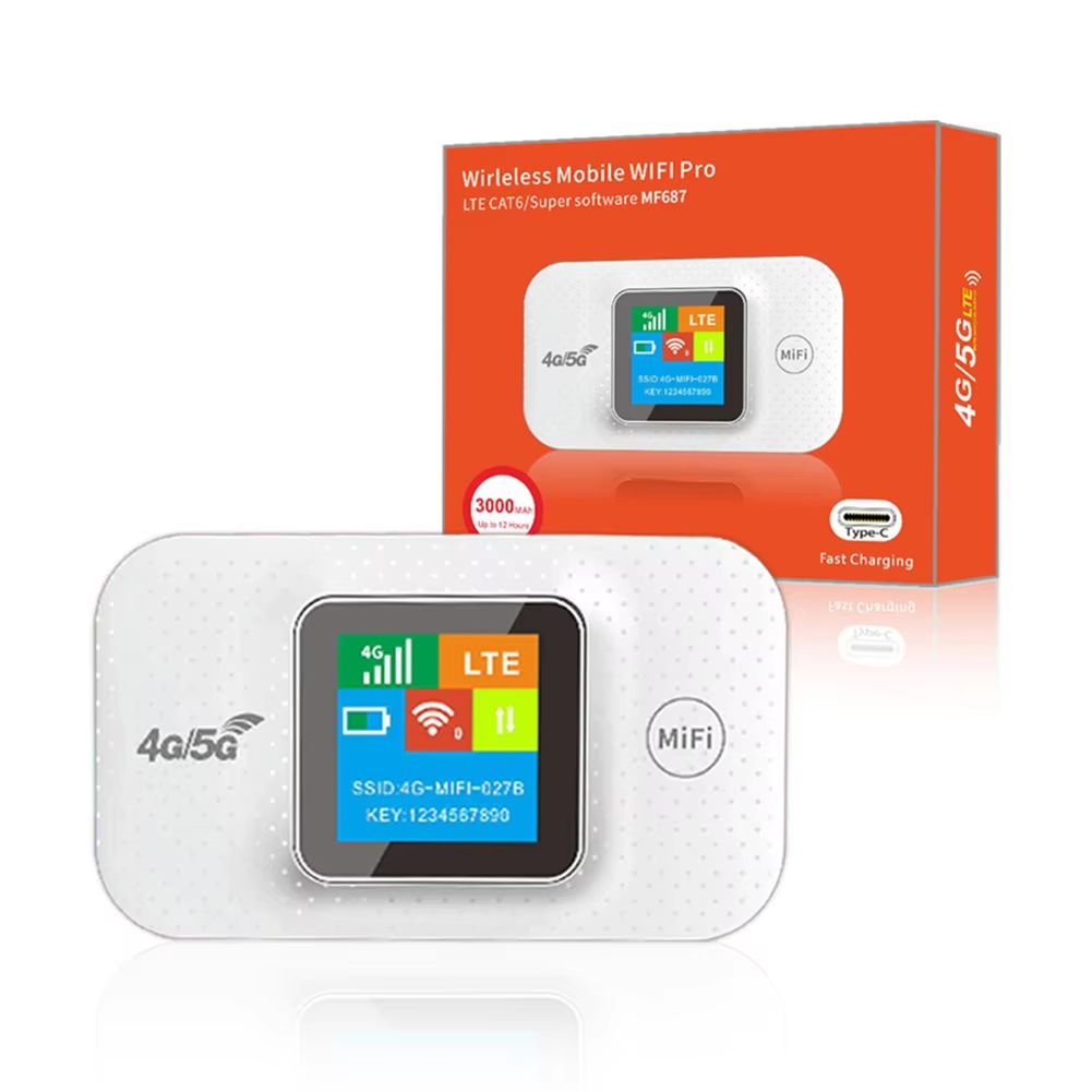 4G LTE Mobile WiFi Router 3000mAh 150Mbps Modem Router Type-C with Sim Card Slot Mini Outdoor Hotspot for Home Office Car Travel