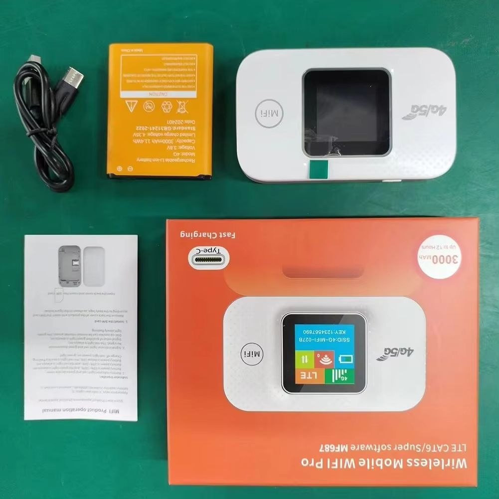 4G LTE Mobile WiFi Router 3000mAh 150Mbps Modem Router Type-C with Sim Card Slot Mini Outdoor Hotspot for Home Office Car Travel