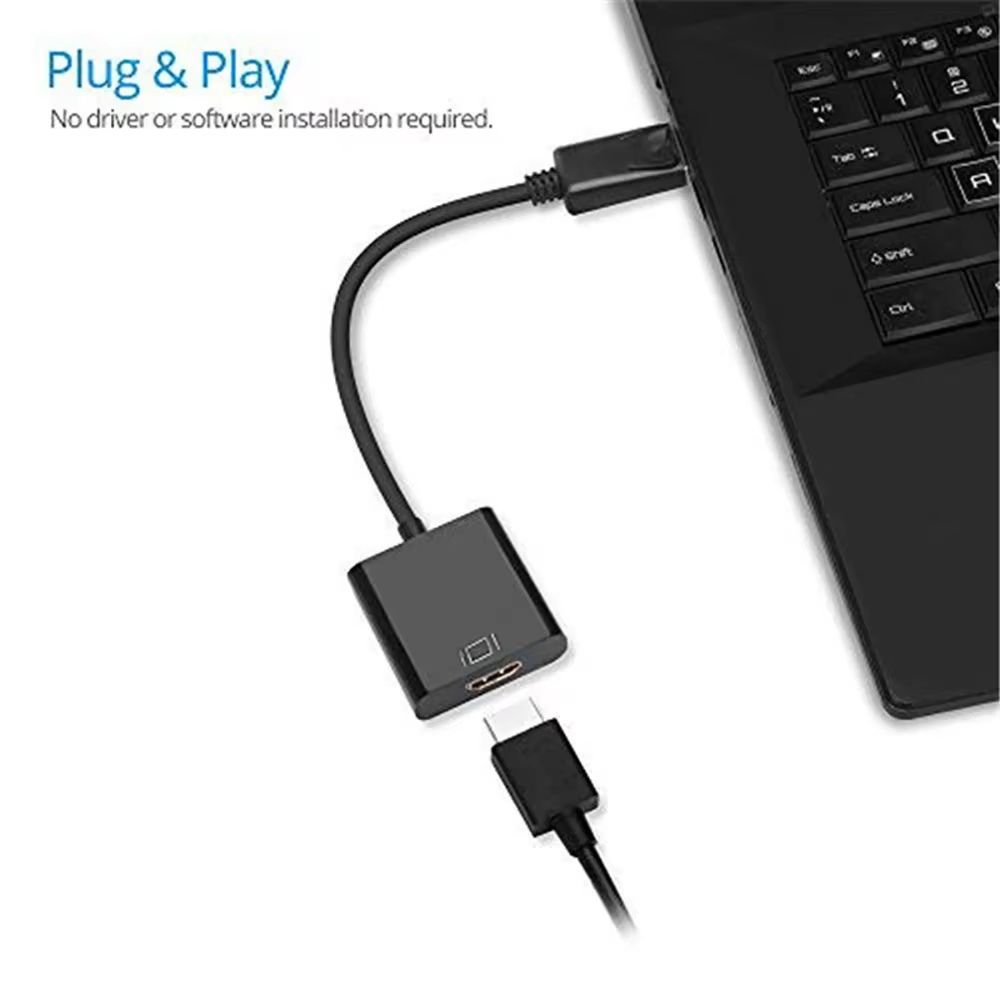 1080P DisplayPort DP to HDMI-compatible Adapter Converter Display Port Male DP to Female HD TV Cable Adapter Video Audio For PC TV