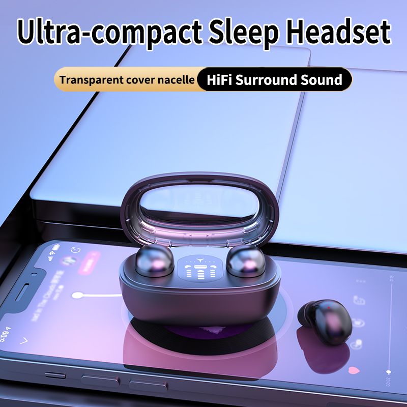 Mini Sleep Invisible Earbuds Tiny Headphones Hidden Noise Reduction TWS Wireless Headsets Sports Stereo Bluetooth 5.3 Earphones
