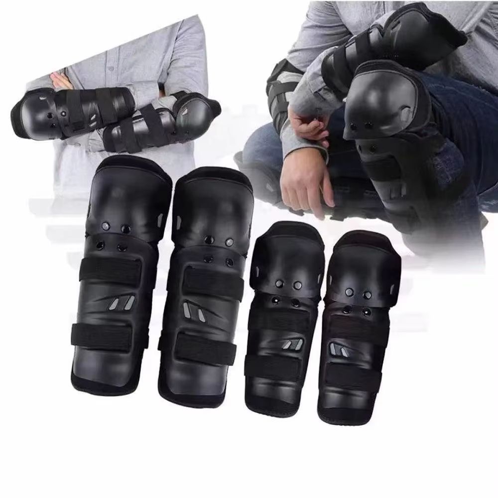 4 Piece Motorcycle Knee & Elbow Protectors Set Applicable Outdoor Cycling Protective Gear Applicable To Many Scenarios Riding Sports Anti Collision Protection