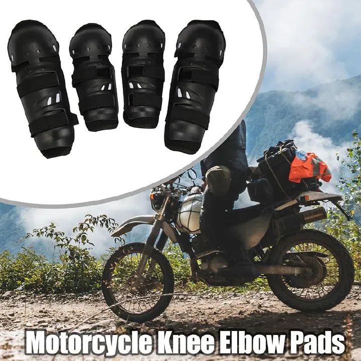4 Piece Motorcycle Knee & Elbow Protectors Set Applicable Outdoor Cycling Protective Gear Applicable To Many Scenarios Riding Sports Anti Collision Protection