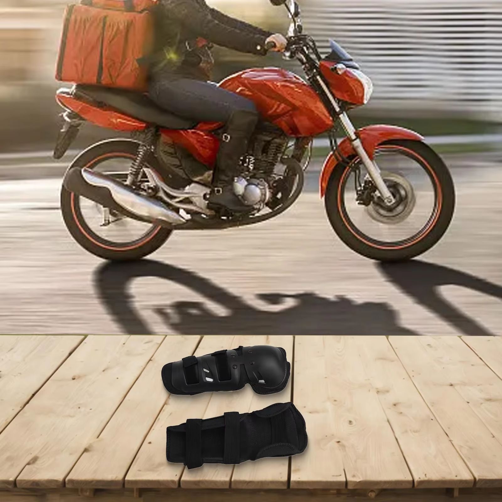 4 Piece Motorcycle Knee & Elbow Protectors Set Applicable Outdoor Cycling Protective Gear Applicable To Many Scenarios Riding Sports Anti Collision Protection