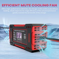 6A 12V Intelligent Car Battery Charger Pulse Repair LCD Display Motorcycle Battery Charging Lead-Acid Battery Repair Charger