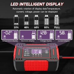 6A 12V Intelligent Car Battery Charger Pulse Repair LCD Display Motorcycle Battery Charging Lead-Acid Battery Repair Charger