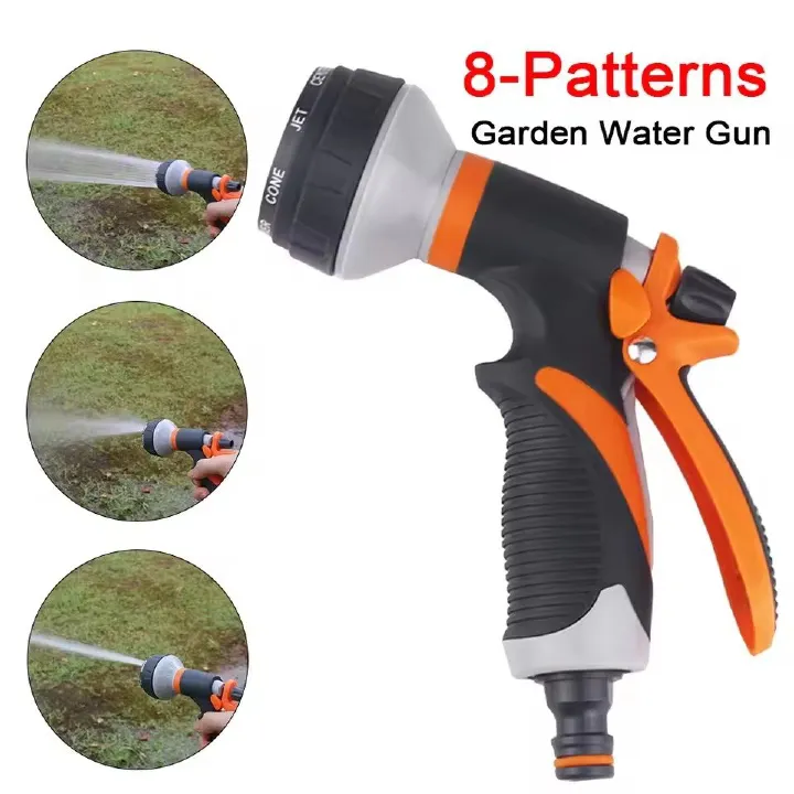 High Pressure Watering Gun 8 Modes Garden Spray Irrigation Watering Nozzle For Lawn/Garden Watering Car Cleaning & Home Use