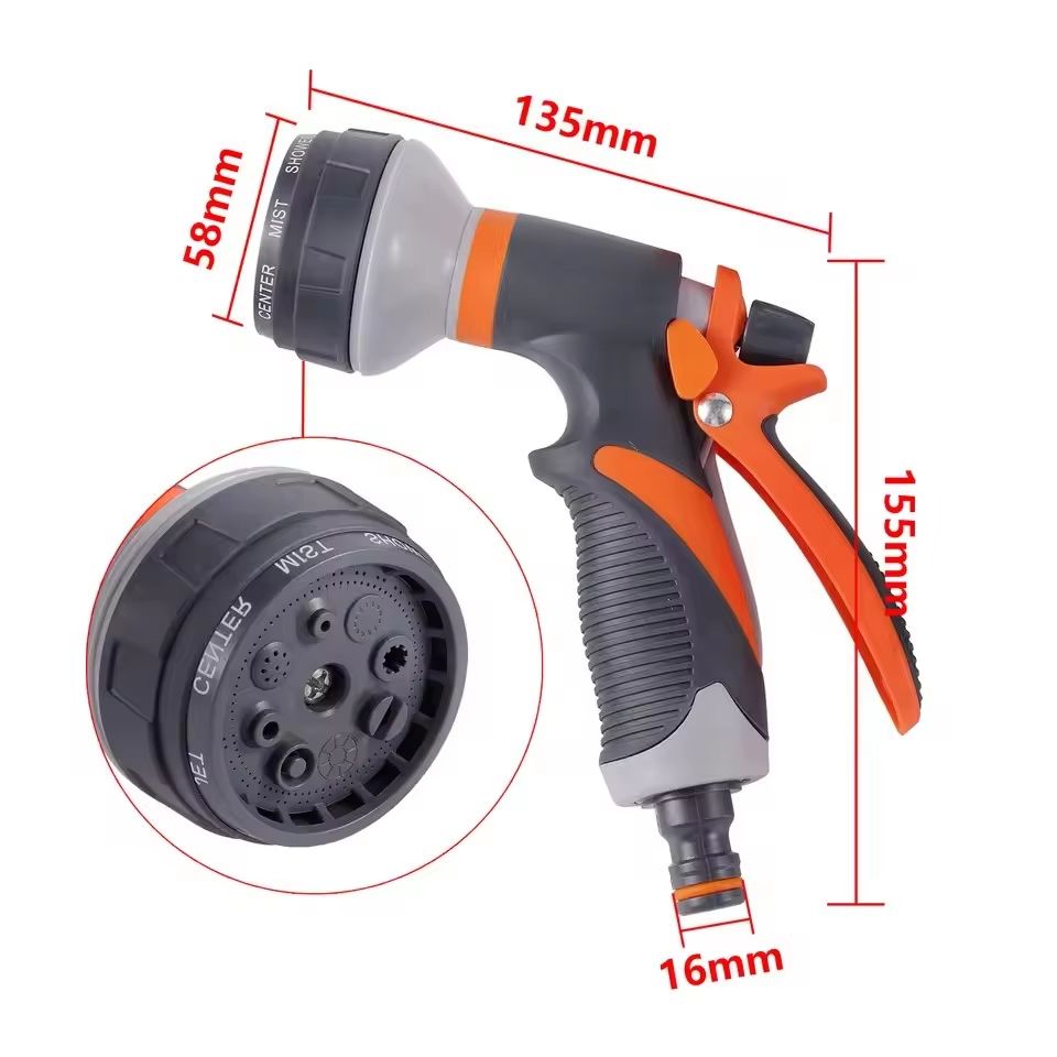 High Pressure Watering Gun 8 Modes Garden Spray Irrigation Watering Nozzle For Lawn/Garden Watering Car Cleaning & Home Use