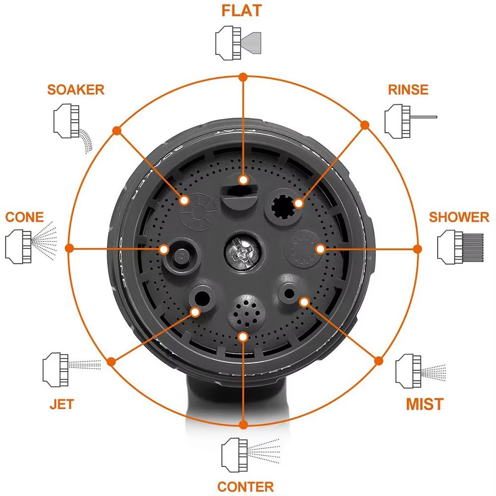 High Pressure Watering Gun 8 Modes Garden Spray Irrigation Watering Nozzle For Lawn/Garden Watering Car Cleaning & Home Use