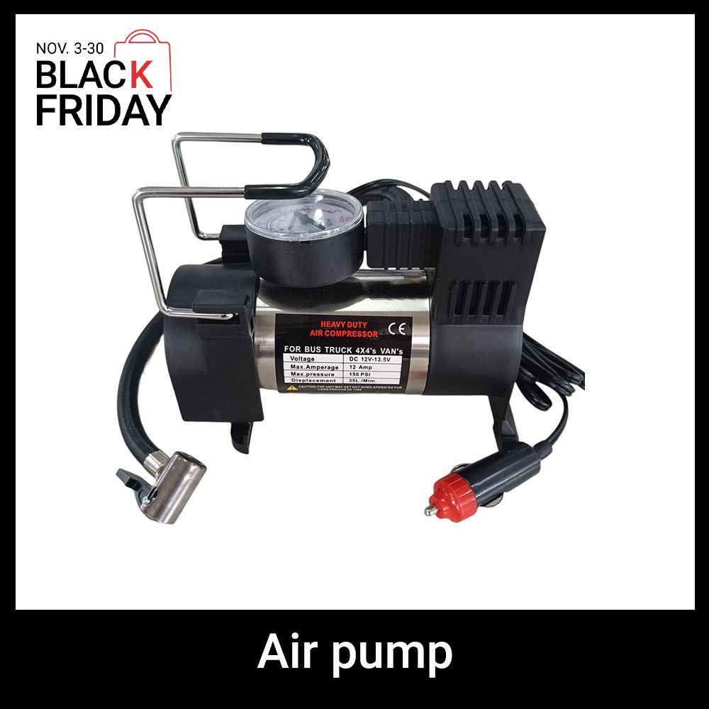 12v150psi Car Tire Inflatable Pump Heavy Duty Deluxe Portable Metal Air Compressor Car Tyre Inflator With Digital Pressure Gauge