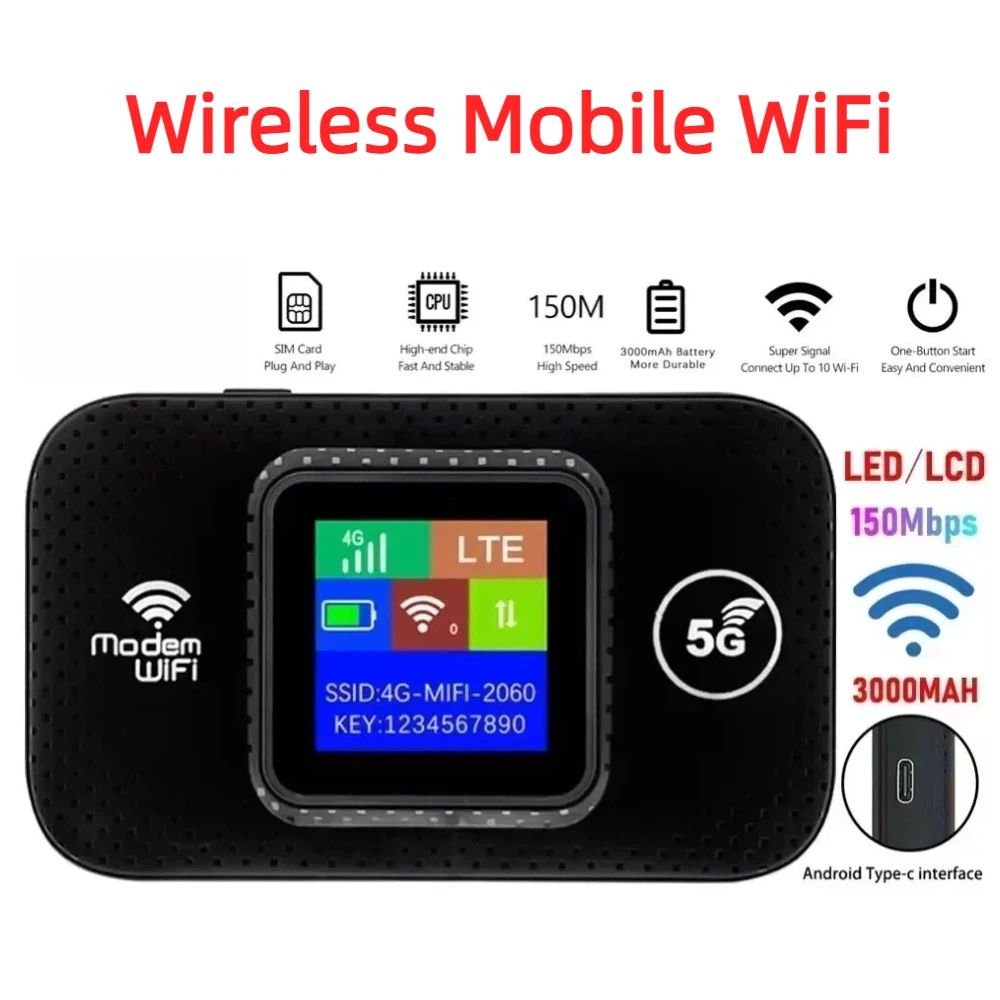 4G 5G WiFi 6 Mobile Hotspot Router Support 10 Users with SIM Card Slot Wireless Router Portable WiFi Hotspot for Home Travel