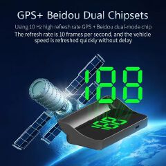 Digital Speedometer GPS HUD Plug And Play Head Up Display For all Cars Big Font KMH Windshield Projector Car Accessories