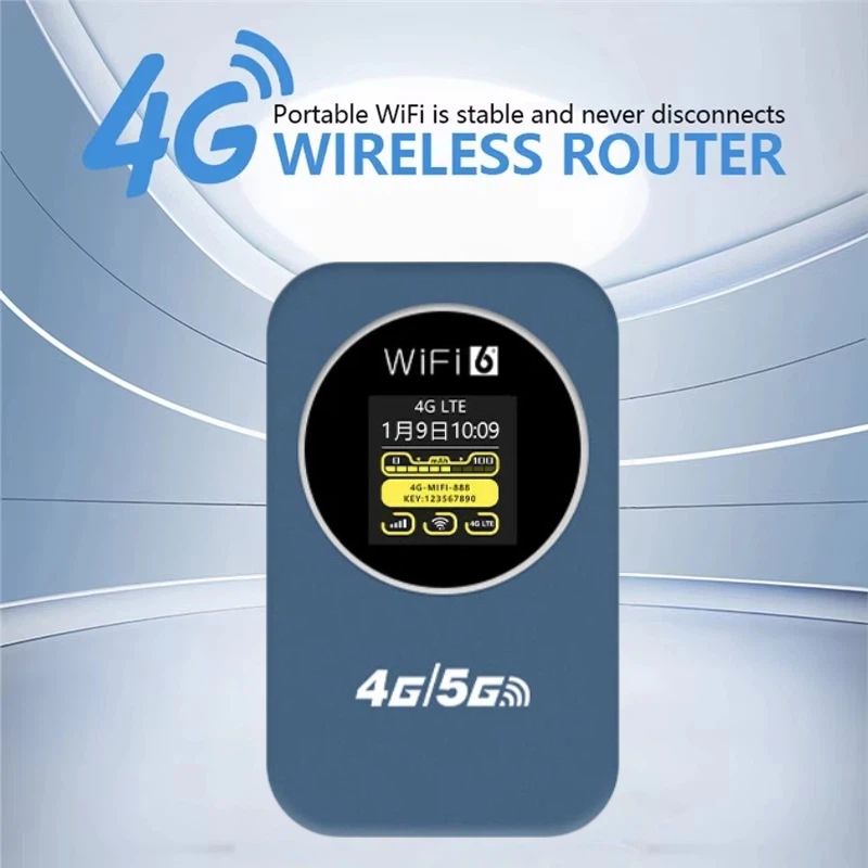4G LTE Router Portable Wireless WiFi Router Modem 3000mAh 150Mbps Mobile Hotspot Broadband Wide Coverage with SIM Card Slot