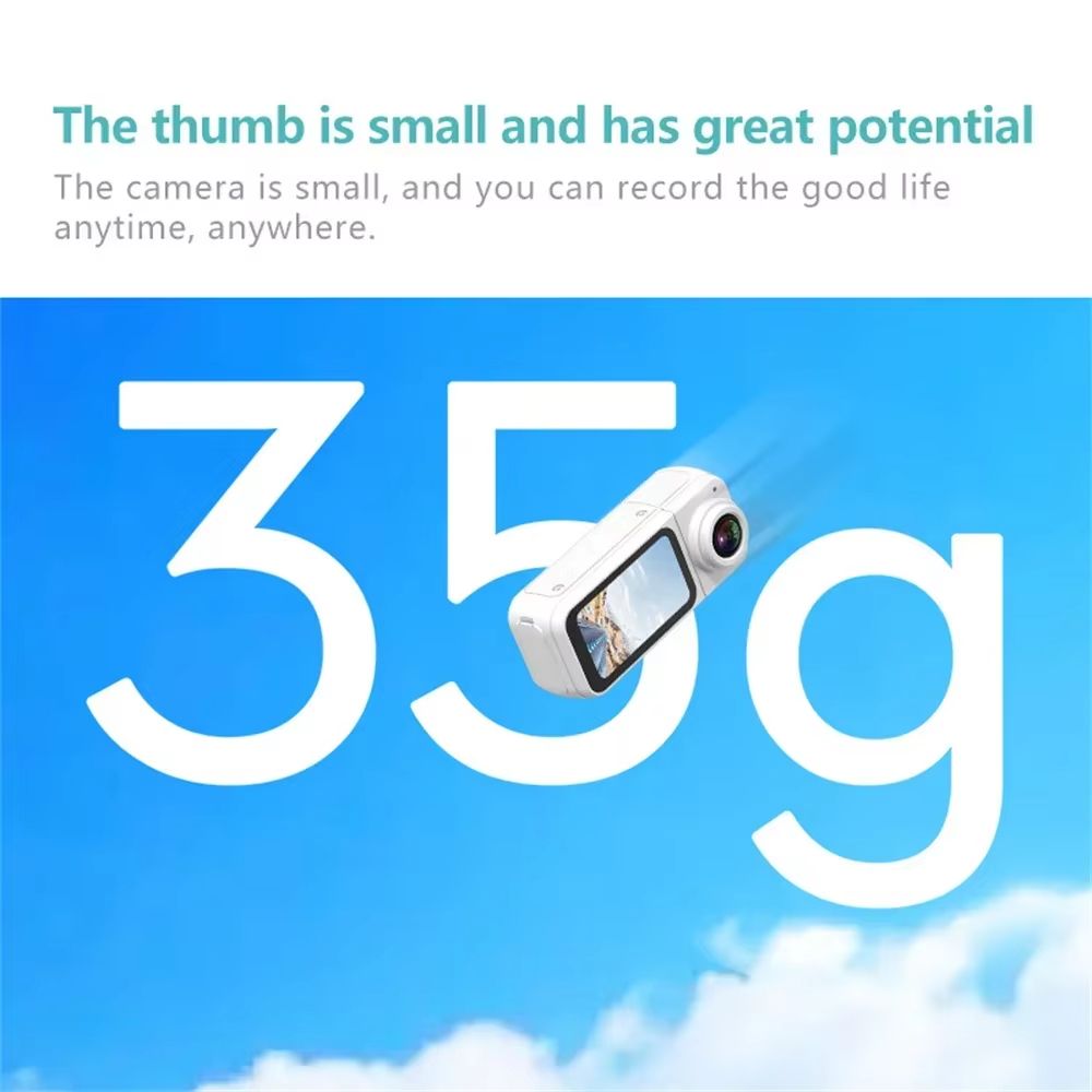 2.7K 180° Mini Cam 2.7K Thumb Sports Camera 1.4 Inch WiFi 180°Action Camera For Motor Cycling Recorder Outdoor Mini Cam Pet Vlog