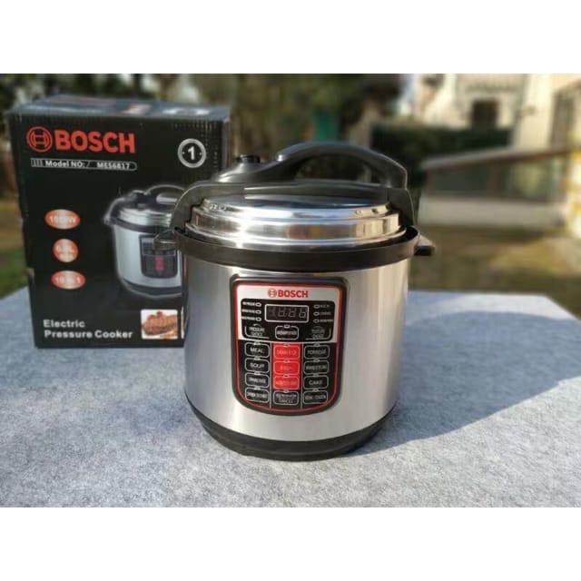 6L BOSCH  ELECTRIC PRESSURE COOKER pre-programmed menu (Rice, Cake, Chicken, Soup, Bean/Beff, Manual Cook)

5 built-in safety features (Lid Auto-Lock, Pressure Auto-Relief, De-Pressure, Temperature Li