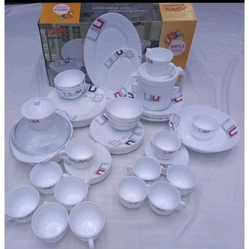 😶‍🌫️NEW ARRIVALS🦋Sundabest 58pcs dinner set ware📍great dinnerset 
58  Pcs ceramic dinner set6 PCs side plates6 PCs dinner plates6 PCs soup bowls 6 PCs mugs 
 beautiful and luxurious dinner set