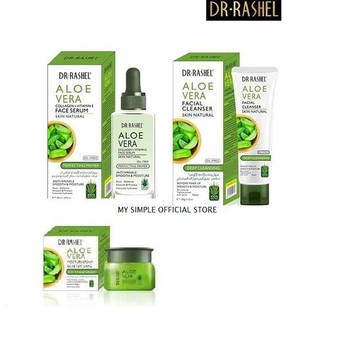 Dr. Rashel Aloe Vera Facial Cleanser, Face Serum & Cream