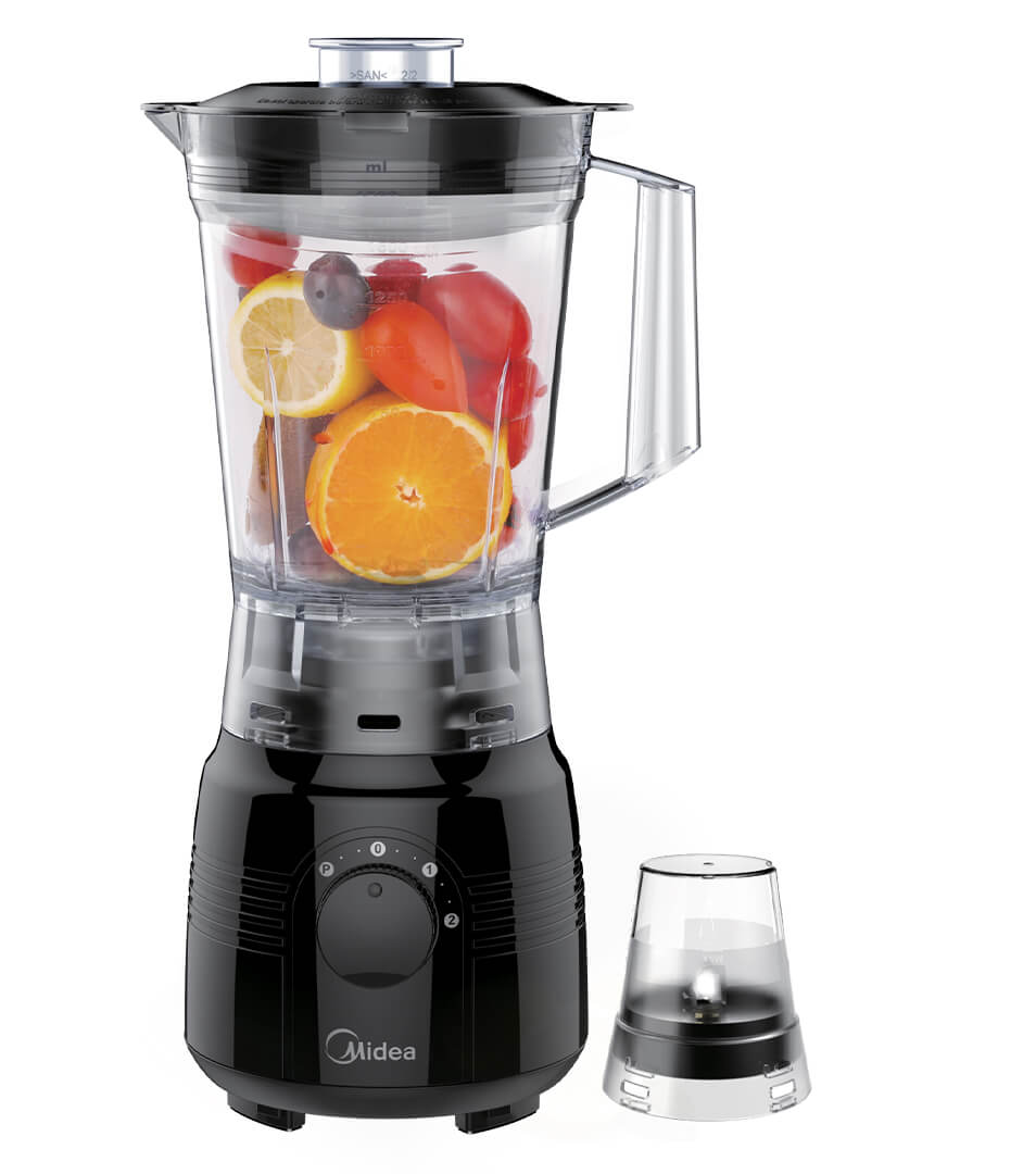 Midea 1.5L  2 in 1  Blender and Grinder 200ml-  600watts- BL2516A Black.