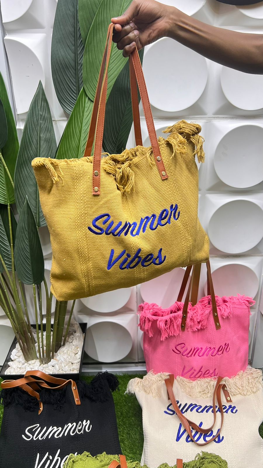 New Arrival Summer Vibes Ladies Tote Bags: Large Capacity  Travel Shopper Ladies Handbags/ Women Shoulder Bags