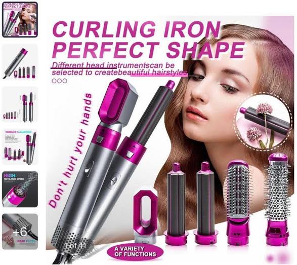 5 In 1 Hair Dryer Comb One Step Multi Functional Hair Curling Styling Straightener Hair Roller Comb Hot Air Styler Hair Curler Electric Air Iron Wand Brush
TP-5+1 Electric 5in1 hot air styler (1kw)