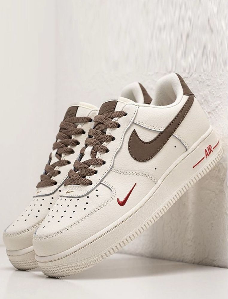 Original Air Force 1 Brown Swoosh Unisex Sneakers, Best Quality Fashion Men's Shoes/ Women's Shoes Unisex  AF1 Sneakers