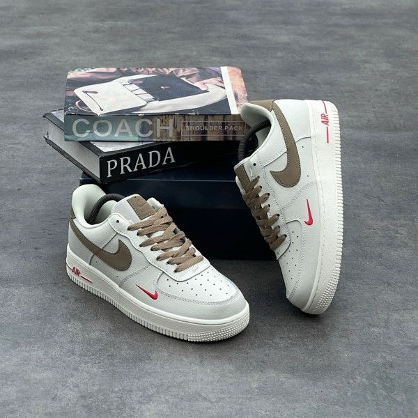 Original Air Force 1 Brown Swoosh Unisex Sneakers, Best Quality Fashion Men's Shoes/ Women's Shoes Unisex  AF1 Sneakers