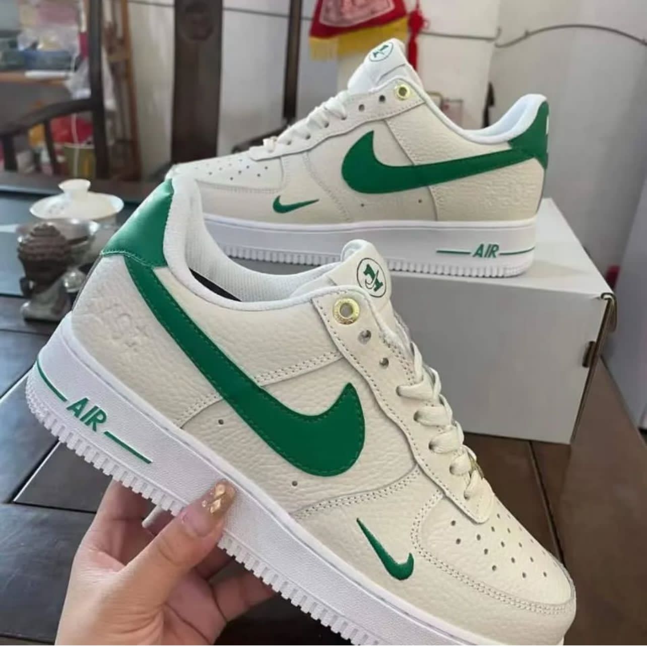 Original Air Force 1 Brown Swoosh Unisex Sneakers, Best Quality Fashion Men's Shoes/ Women's Shoes Unisex  AF1 Sneakers