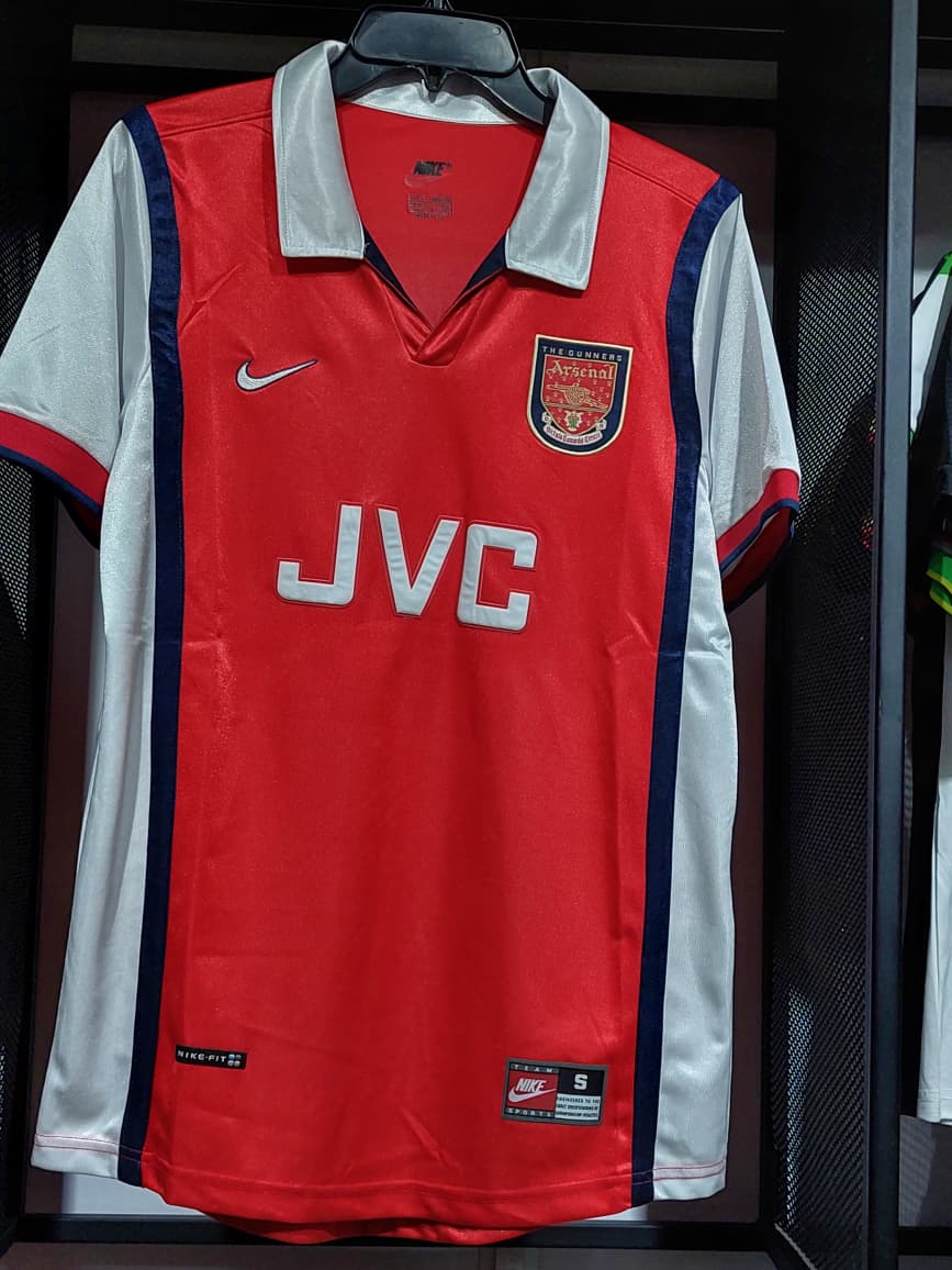 1998/1999 Original ARSENAL HOME JERSEY Vintage Retro Kit Football Jersey ; Best Quality Unisex Arsenal Jersey Retro Kit