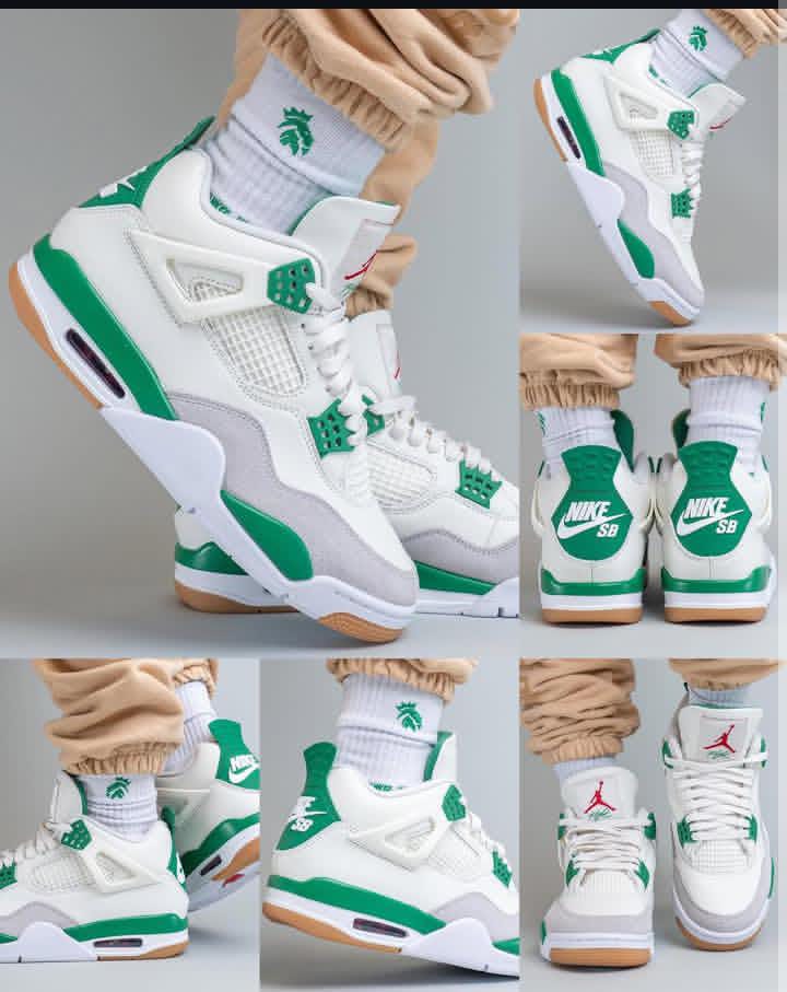 ORIGINAL AIR JORDAN 4 RETRO  SB ''Pine Green'' Sneakers, High Quality Fashion Men's Shoes J4 Sneakers