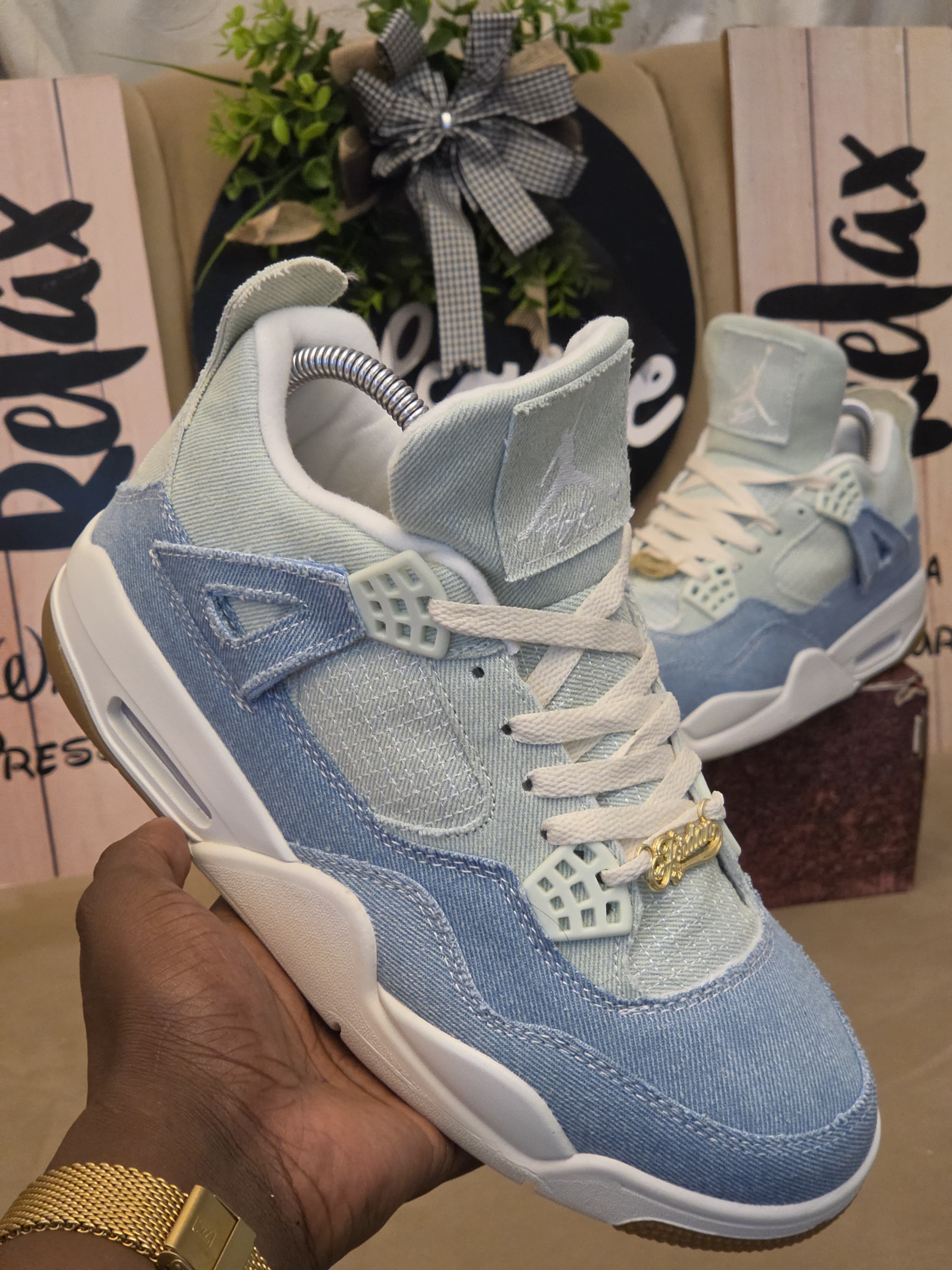 NEW ARRIVAL  AIR JORDAN 4 WORN BLUE Unisex Sneakers: Authentic & Best Quality Fashion Unisex Shoes  J4 Sneakers