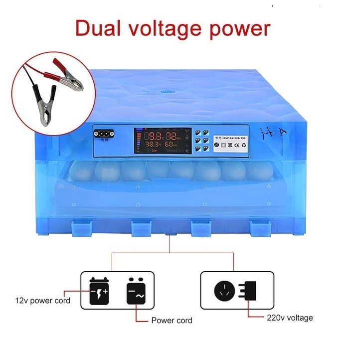 64 Eggs Capacity AC/DC Full Automatic Incubator(uses Electricity,solar Or Battery )