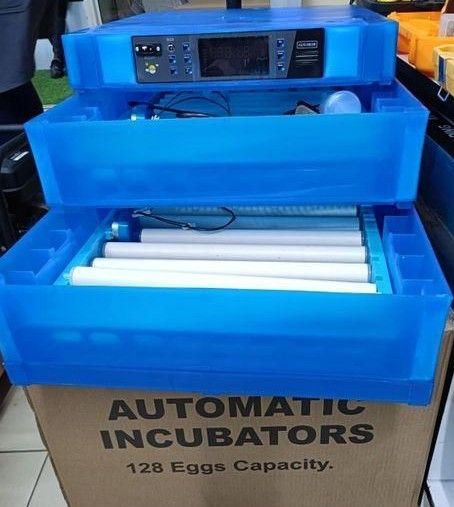 128 Eggs Capacity AC/DC Fully Automatic Incubator - Blue