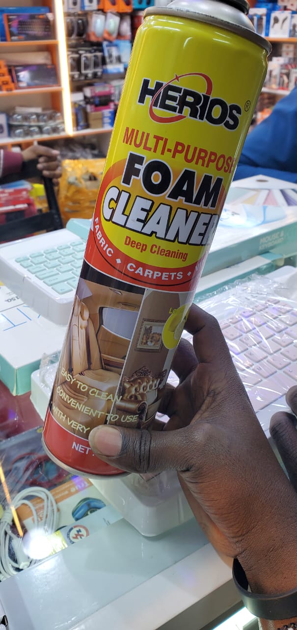 Multipurpose Herios Foam Cleaner, Ideal for Cleaning Laptops, Office Furnture, Car Upholstery, Home Upholstery, Gadgets, Shoes and Metal Equipment
