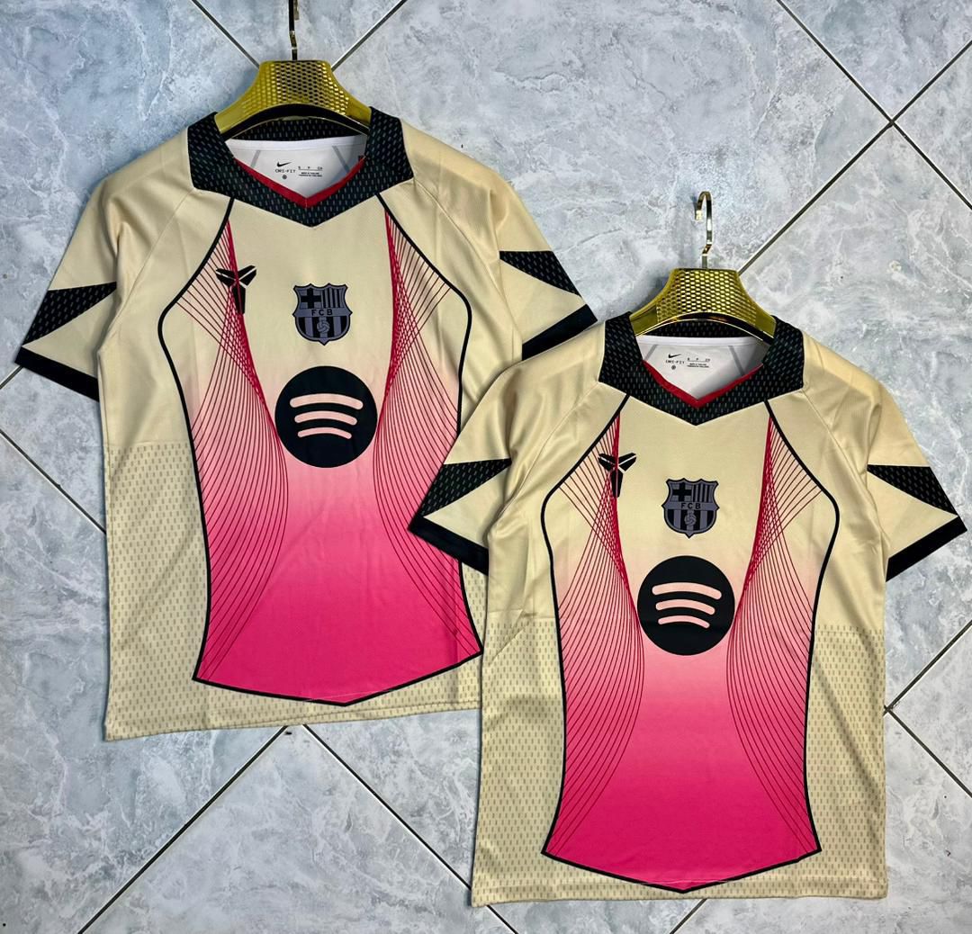 New Arrival Good Quality Authentic 2025/26 Barcelona Limited Edition Lime/Pink Jersey [Fan]