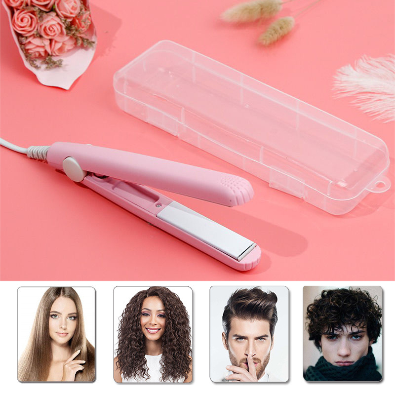 ZHJH  Hair Straightener Mini Curling Iron Multi-purpose Can Be Carried Anytime Touch Up Cartoon Cat Portable Electric Splint Flat Iron Ceramic Hair Straightener American Style 220V