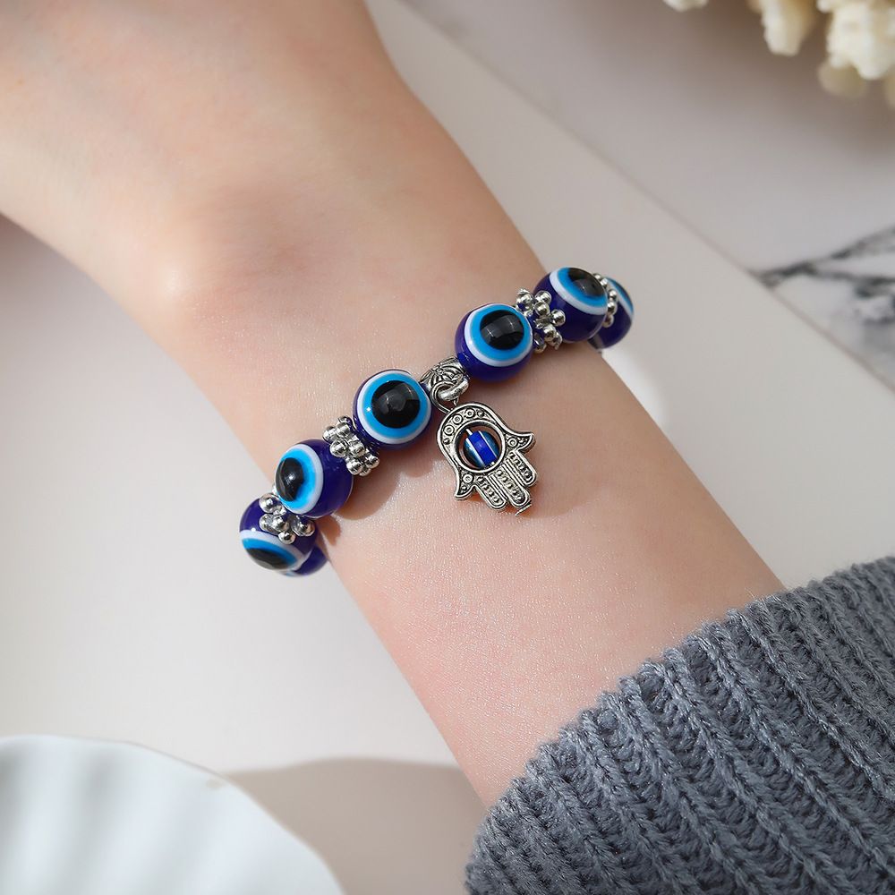 ZHJH Handmade fashion accessory bracelet for both men and women, Lucky Hand Christmas gift for friends, couples, etc Blue