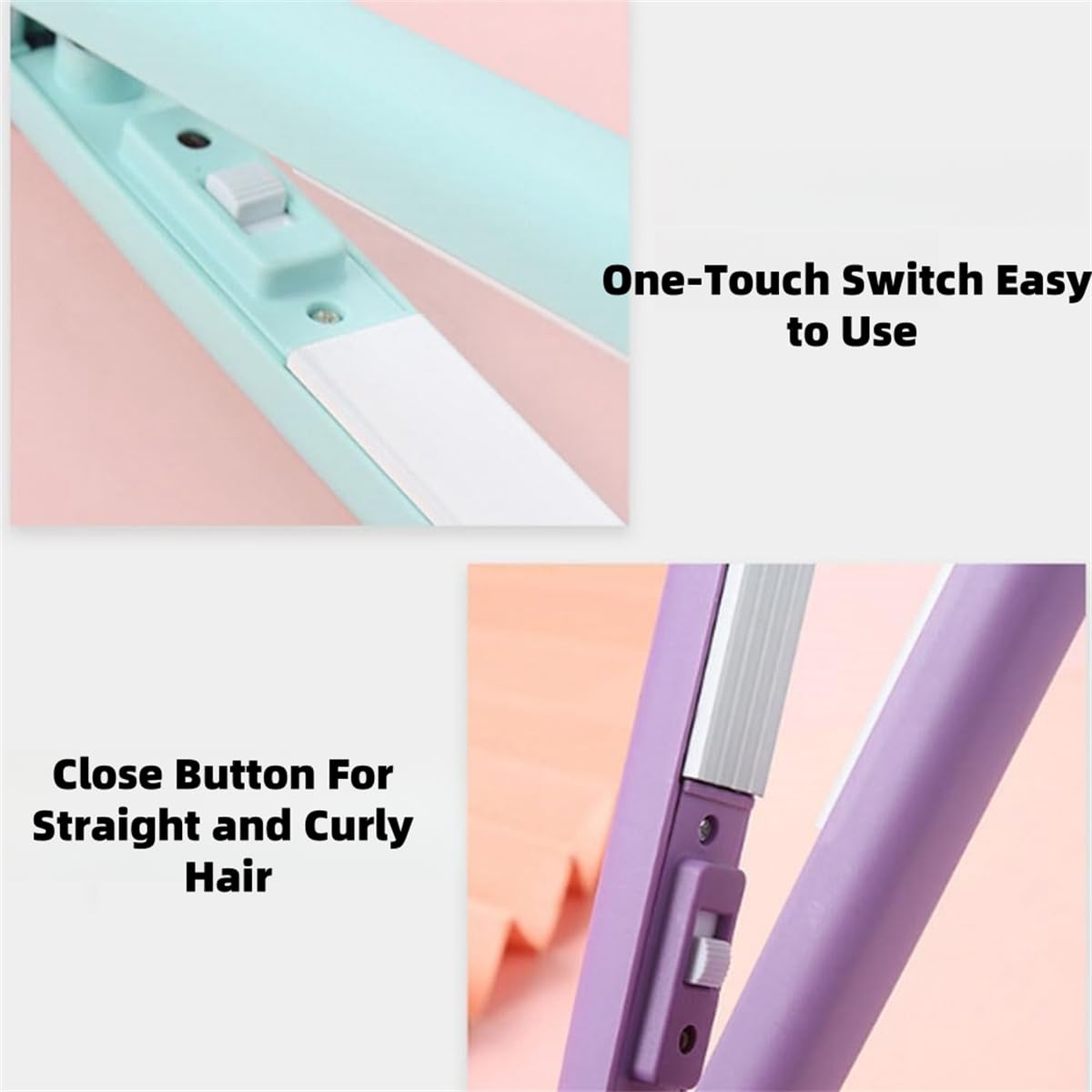 ZHJH  Hair Straightener Mini Curling Iron Multi-purpose Can Be Carried Anytime Touch Up Cartoon Cat Portable Electric Splint Flat Iron Ceramic Hair Straightener American Style 220V