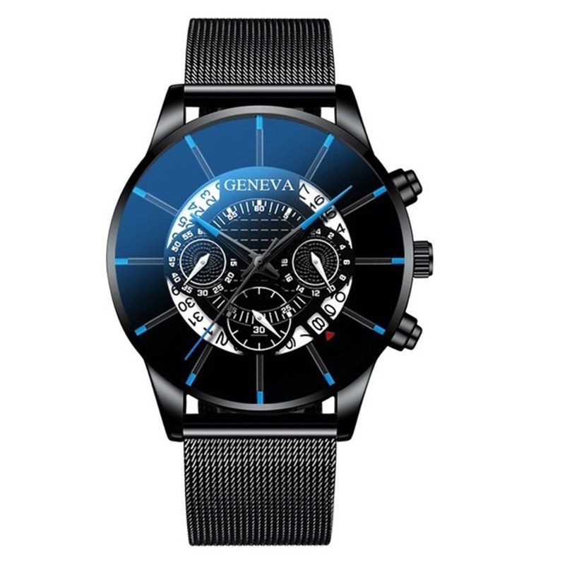 ZHJH Men's Large Dial Watch Men's Calendar Quartz Wristwatch Includes exquisite gift box  Men's Braided Band Watch Fashion Business Watch With Box