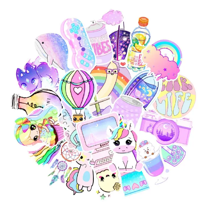 ZHJH Stickers for children and teenagers, cute princess animated stickers, waterproof water bottle stickers, suitable for laptops, phone cases, guitars, skateboards, etc