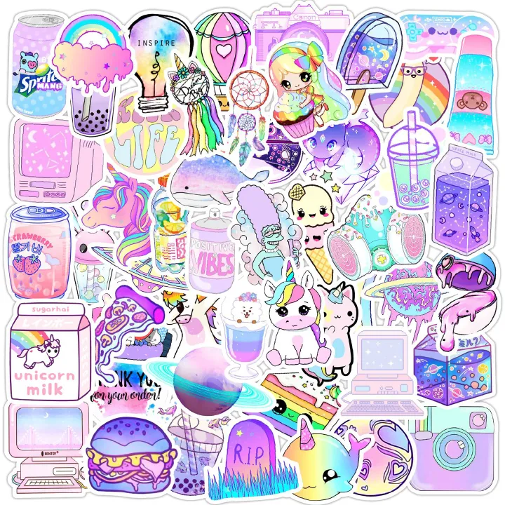 ZHJH Stickers for children and teenagers, cute princess animated stickers, waterproof water bottle stickers, suitable for laptops, phone cases, guitars, skateboards, etc