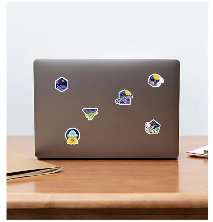 ZHJH Stickers for children and teenagers, astronaut space, car, sports car, cute animation stickers, waterproof water bottle stickers, suitable for laptops, phone cases, guitars, skateboards, etc