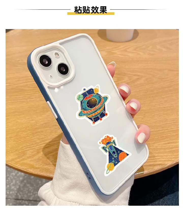 ZHJH Stickers for children and teenagers, astronaut space, car, sports car, cute animation stickers, waterproof water bottle stickers, suitable for laptops, phone cases, guitars, skateboards, etc
