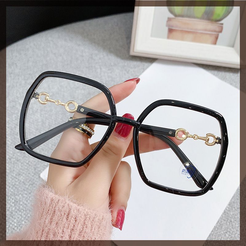 ZHJH Women's Oversized Glasses Square Frame Designer Frames Optical Glasses Latest Glasses Frames Optical for Girl Blue Light Blocking Gaming Designer Glasses