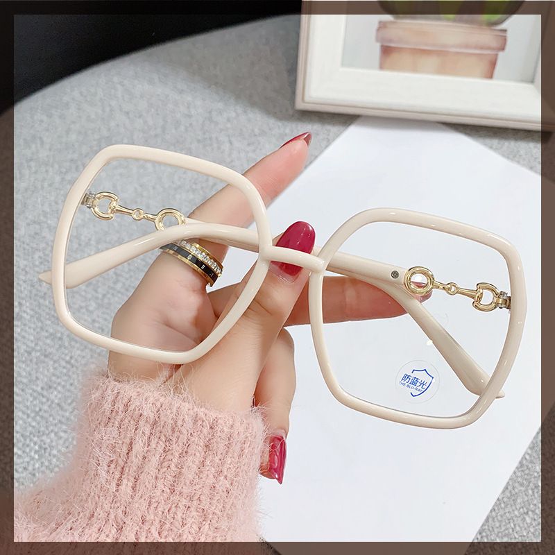 ZHJH Women's Oversized Glasses Square Frame Designer Frames Optical Glasses Latest Glasses Frames Optical for Girl Blue Light Blocking Gaming Designer Glasses