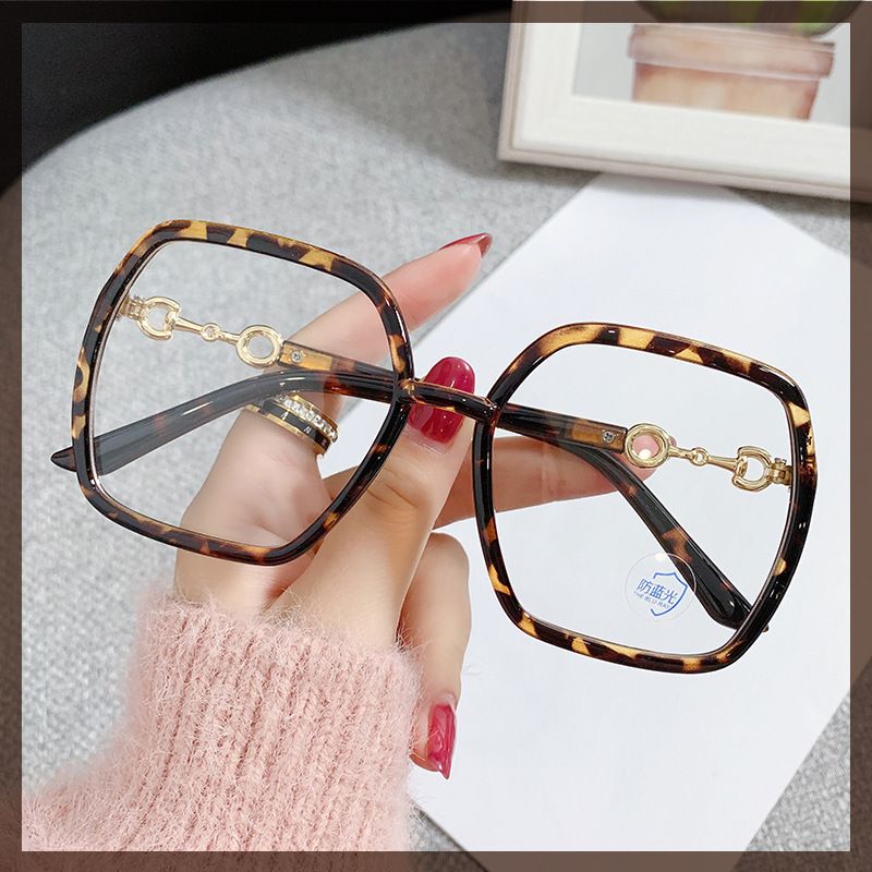 ZHJH Women's Oversized Glasses Square Frame Designer Frames Optical Glasses Latest Glasses Frames Optical for Girl Blue Light Blocking Gaming Designer Glasses