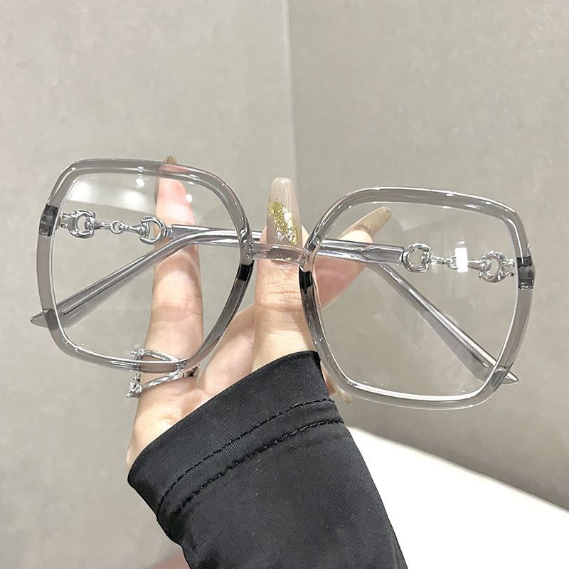 ZHJH Women's Oversized Glasses Square Frame Designer Frames Optical Glasses Latest Glasses Frames Optical for Girl Blue Light Blocking Gaming Designer Glasses